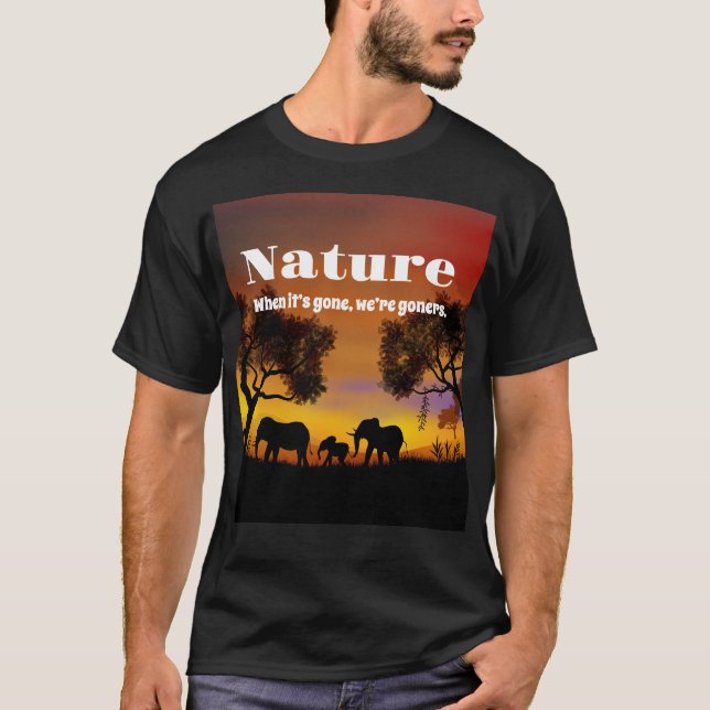 Die Natur und Elefanten schätzen T-Shirt (Vorderseite)