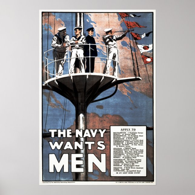 DIE NAVY WILL Einstellung von MÄNNERN im Britische Poster (Vorne)