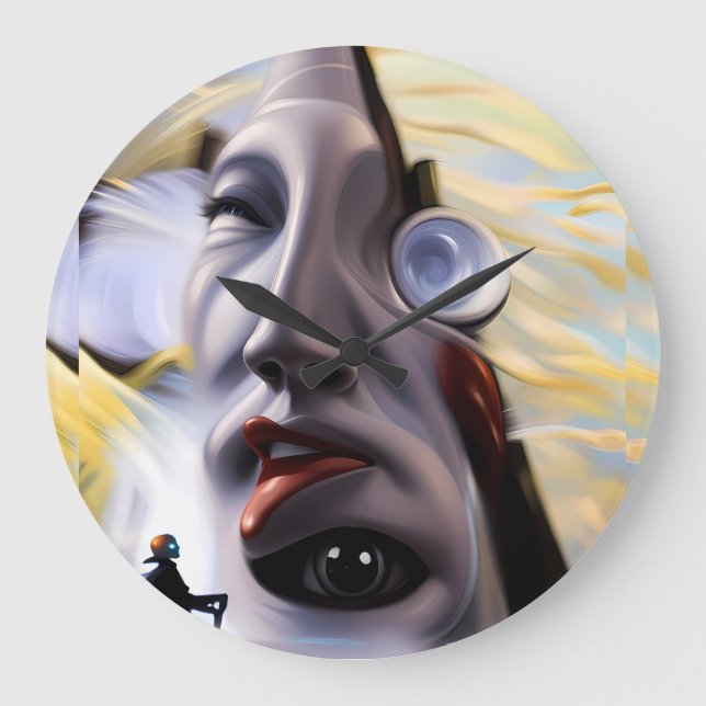 Die Nebeneffekte der Realität - Ken Gage Art Große Wanduhr (Vorderseite)