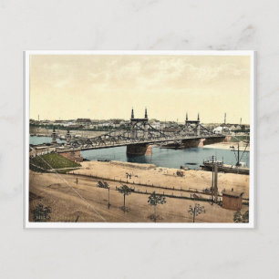 Die Neckarbrücke, Mannheim, Baden, Deutschland mag Postkarte