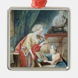 Die Necker Familie im Jahre 1780 Silbernes Ornament