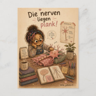 Die Nerven liegen plank Postkarte