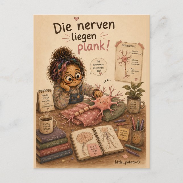 Die Nerven liegen plank Postkarte (Vorderseite)