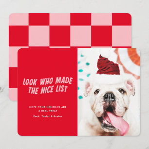 Die nette Liste Weihnachtsferien-Foto vom Hund Feiertagskarte