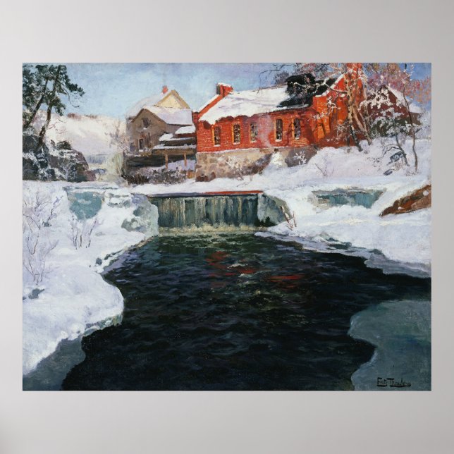 Die neue Fabrik in Lillehammer, Thaulow, Frits Poster (Vorne)