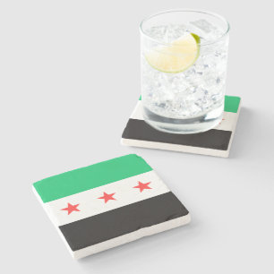 Die neue Flagge der syrischen Syria für die Freihe Steinuntersetzer