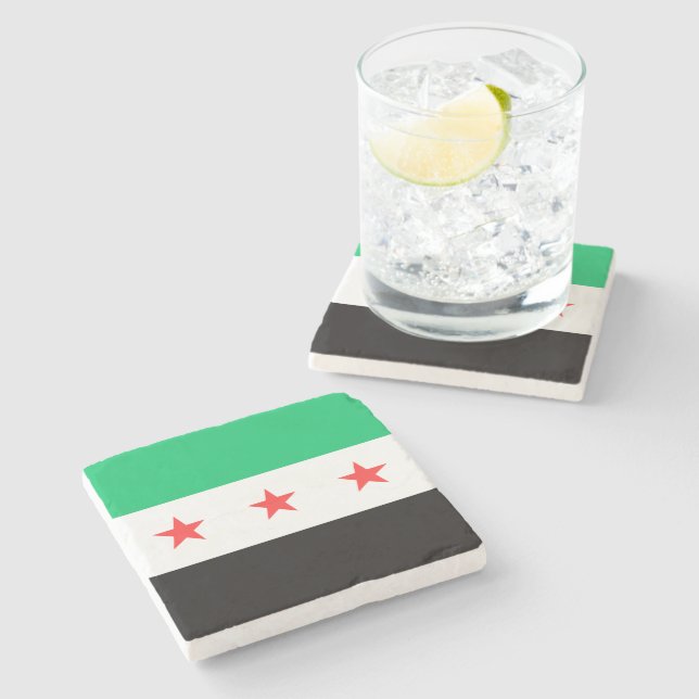 Die neue Flagge der syrischen Syria für die Freihe Steinuntersetzer (Seitenansicht)