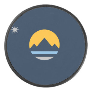 Die neue Flagge von Reno, Nevada Eishockey Puck