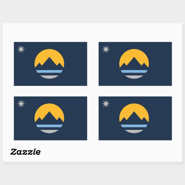 Die neue Flagge von Reno, Nevada Rechteckiger Aufkleber (Blatt)