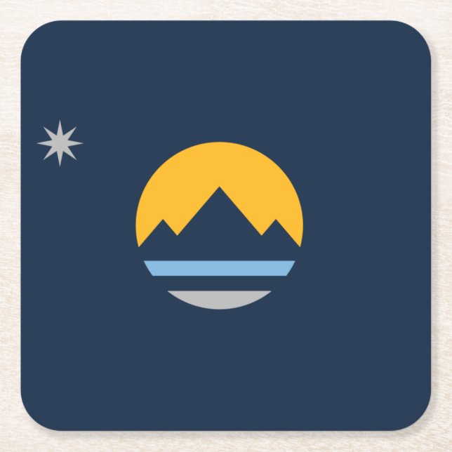 Die neue Flagge von Reno, Nevada Rechteckiger Pappuntersetzer (Vorderseite)