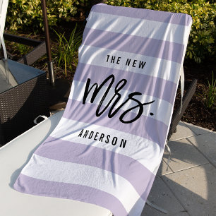 Die neue Frau Lavender Personalisiert Bride Strandtuch
