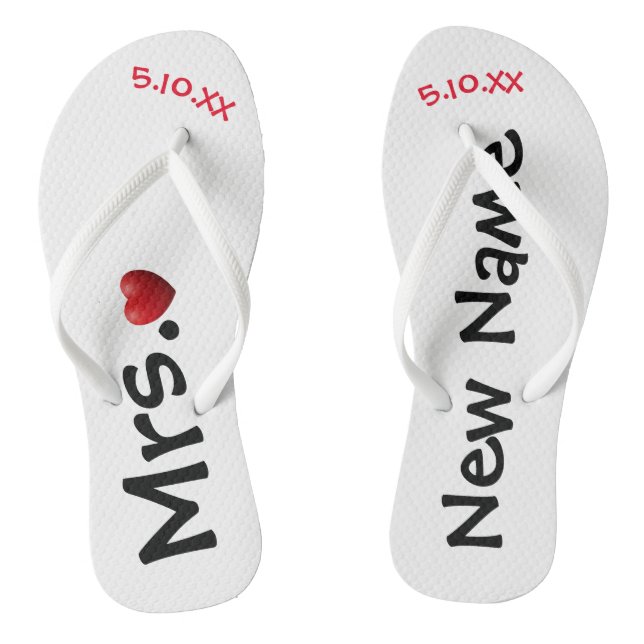 Die neue Frau ... Personalisierte Flip Flops (Fußbett)