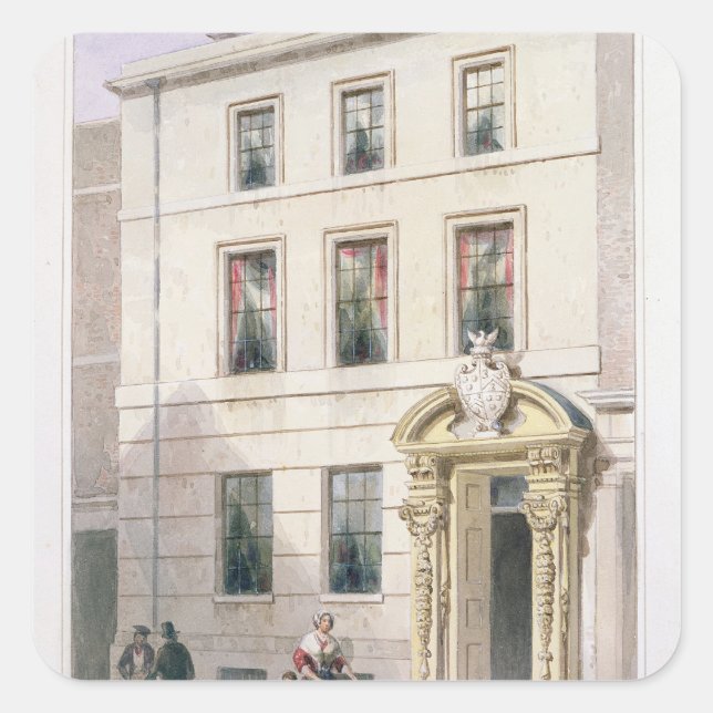 Die neue Front der Malerfestsaal, 1850 Quadratischer Aufkleber (Vorderseite)