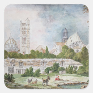 Die neue Kirche von Sainte-Genevieve Quadratischer Aufkleber