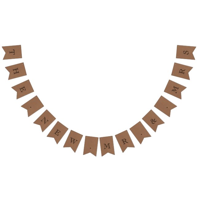 Die neue Mr. & Mrs. Rustic Kraft Wedding Wimpelkette (Alle)