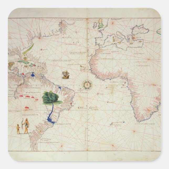 Die neue Welt Quadratischer Aufkleber (Vorderseite)