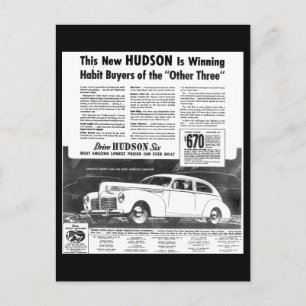 Die neuen 1940er Hudson Automobile Postkarten