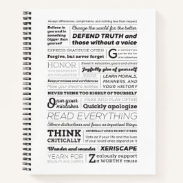 Die neuen ABCs von Life 8.5x11 Hardcover-Notebook Notizbuch