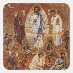 Die Neugestaltung des Christi-Symbols Quadratischer Aufkleber