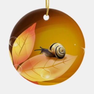 Die neugierige Schnecke Keramikornament