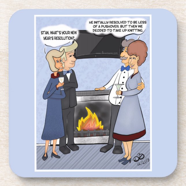 Die Neujahrsresolution Funny Hard Plastic Unterset Getränkeuntersetzer (Vorderseite)