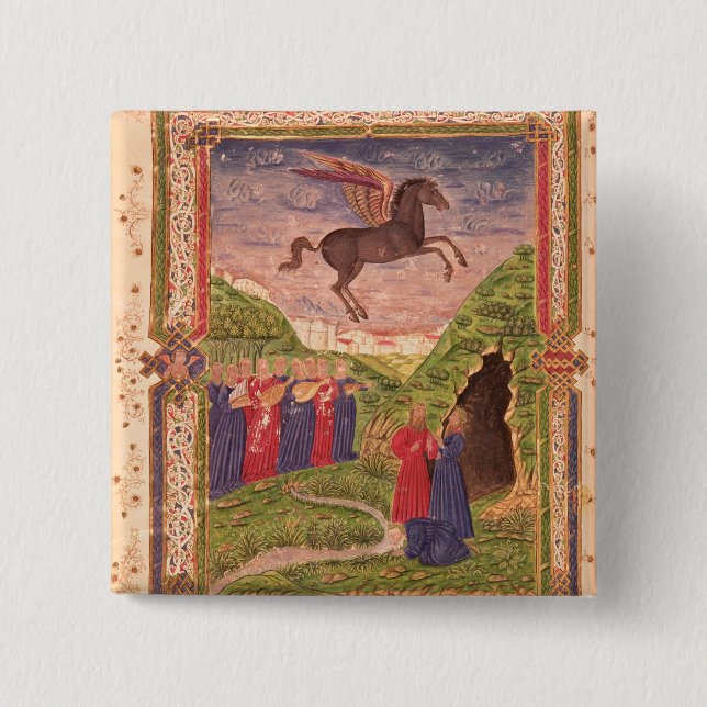 Die neun Musen, die Instrumente spielen Button (Vorderseite)