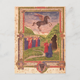 Die neun Musen spielen Instrumente Postkarte