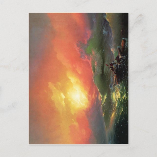 Die neunte Welle (1850), von Ivan Aivazovsky. Öl  Postkarte (Vorderseite)