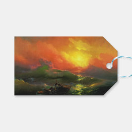 Die neunte Welle (Sturmsee mit rotem Sonnenunterga Geschenkanhänger