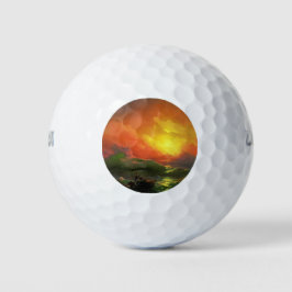 Die neunte Welle (Sturmsee mit rotem Sonnenunterga Golfball