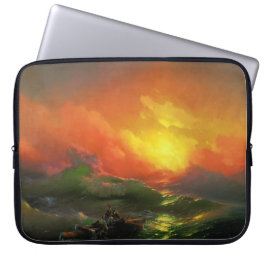 Die neunte Welle (Sturmsee mit rotem Sonnenunterga Laptopschutzhülle