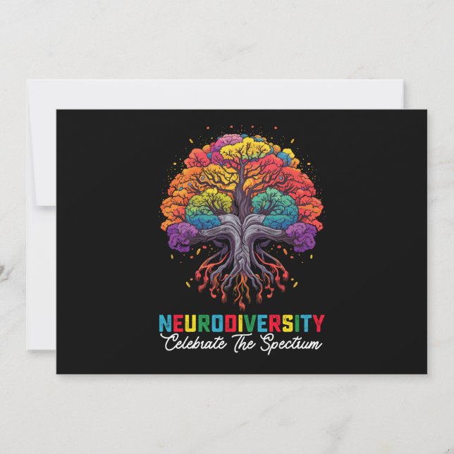 Die Neurovielfalt feiert die SpektrumsAutismus Einladung (Vorderseite)