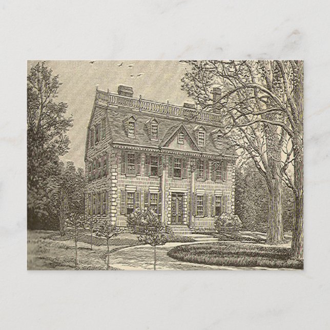 Die New England Mansion Postcard Postkarte (Vorderseite)