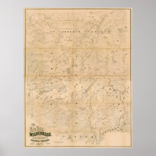 Die New York Wilderness. Karte 1879. Poster