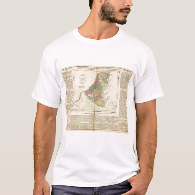Die Niederlande, Beligium Atlas-Karte T-Shirt (Vorderseite)