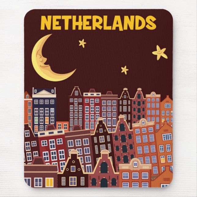 Die Niederlande nachts Mousepad (Vorne)
