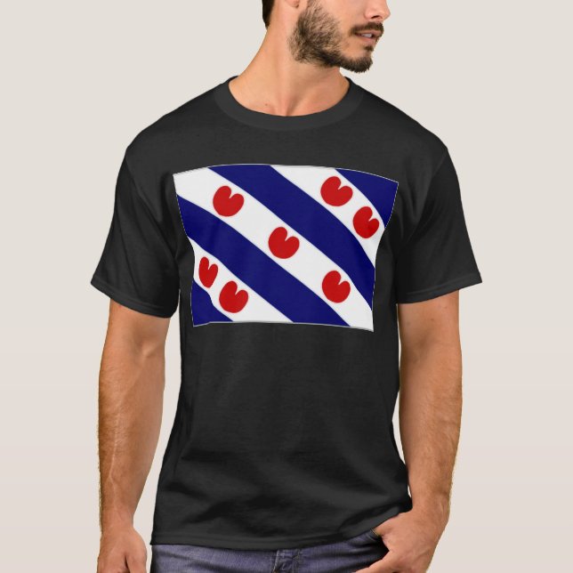 Die niederländische Friesland-Flagge T-Shirt (Vorderseite)