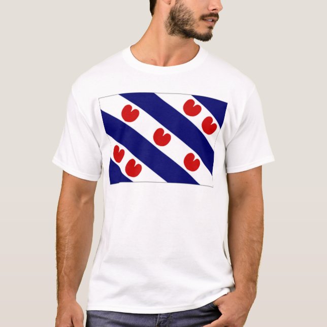 Die niederländische Friesland-Flagge T-Shirt (Vorderseite)