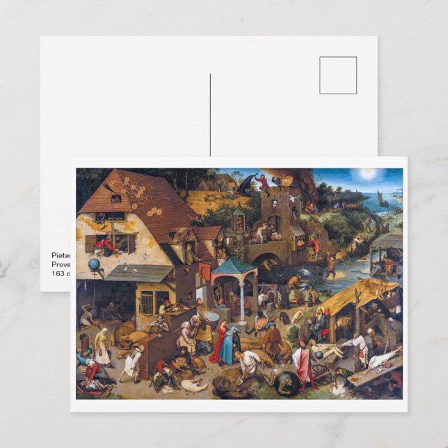 Die niederländischen Sprichwörter | Pieter Bruegel Postkarte (Vorne/Hinten)