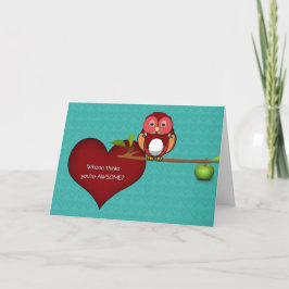 Die niedliche Eule des Valentines auf einer Feiertagskarte