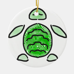 Die niedliche grünes Seeschildkröte Keramikornament