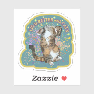 Die niedliche Katzenlebensdauer ist besser mit dem Aufkleber