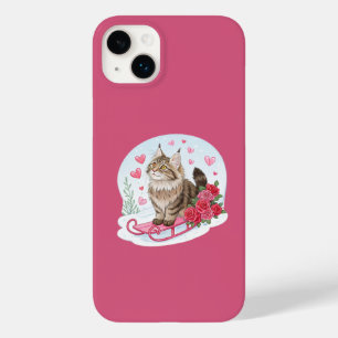 Die niedliche Münzkatze Maine in meinem Ski Case-Mate iPhone 14 Plus Hülle
