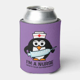 Die niedliche Pinguin-Krankenschwester kann sich m Dosenkühler