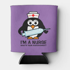 Die niedliche Pinguin-Krankenschwester kann sich m Dosenkühler