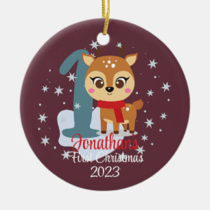 Die niedliche Rentierfarbe des Babys Keramik Ornament