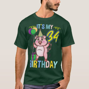 Die Niedliche Schweinepest zum 34. Geburtstag T-Shirt
