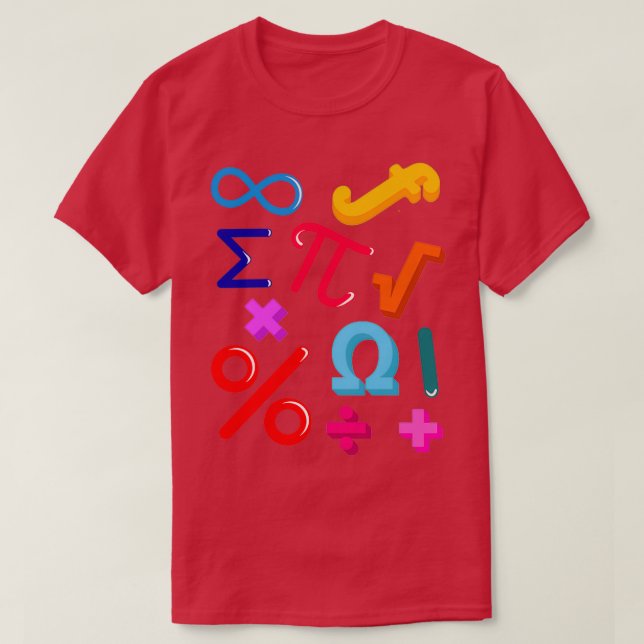 Die Niedlichen mathematischen Symbole für Mathe-Li T-Shirt (Design vorne)