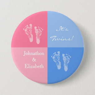 Die Niedlichen Pink Baby Footprints von Zwillingsj Button