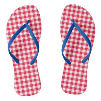 Die Niedlichen Red Gingham Flip Flops